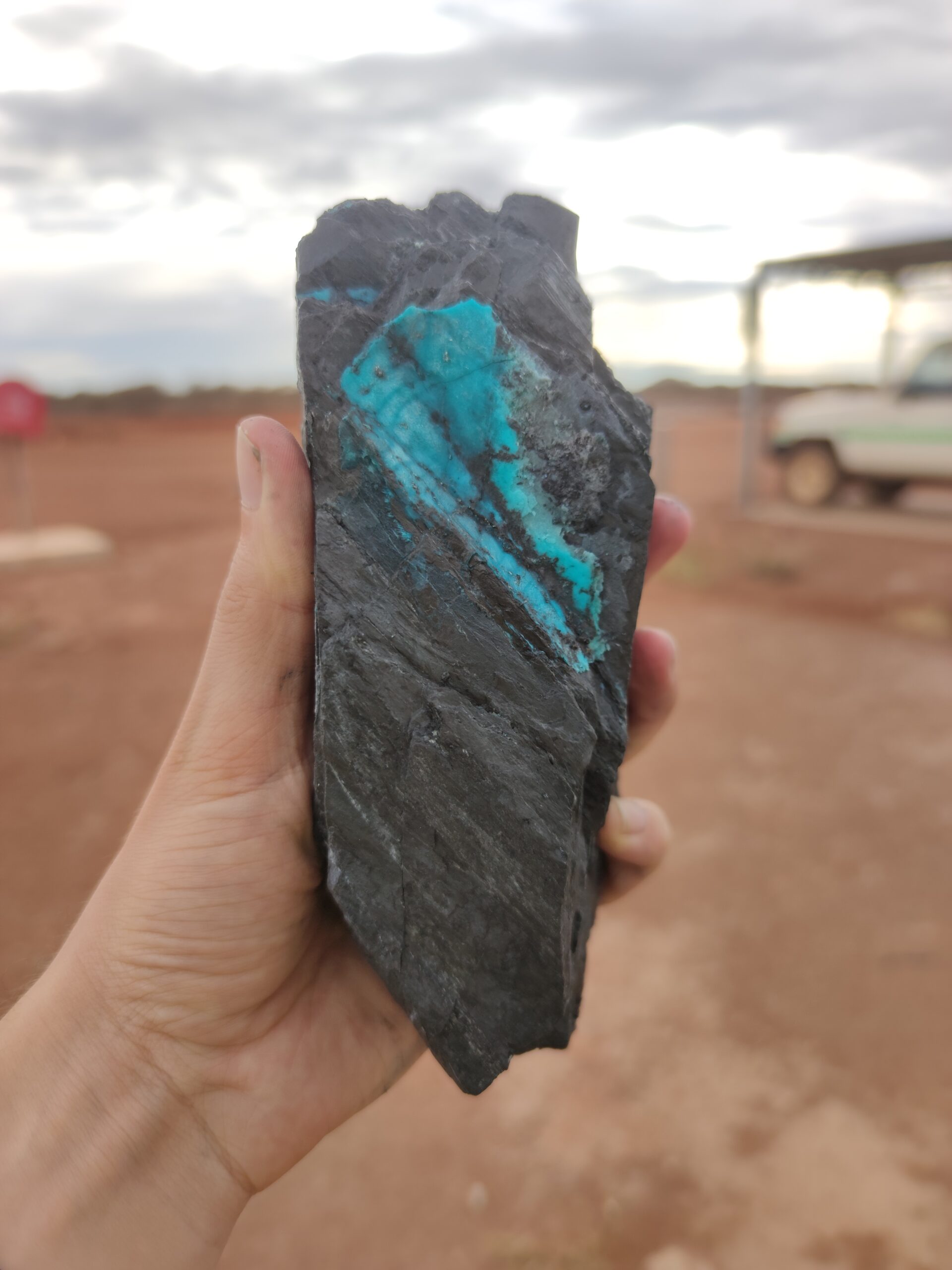 Chrysocolla_in_shale